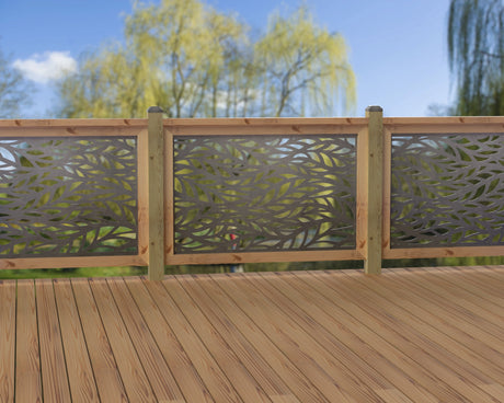 47"x30" - Willow Leaves Fence/Gate Panel Insert - Madison Iron and Wood