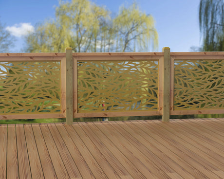 47"x30" - Willow Leaves Fence/Gate Panel Insert - Madison Iron and Wood