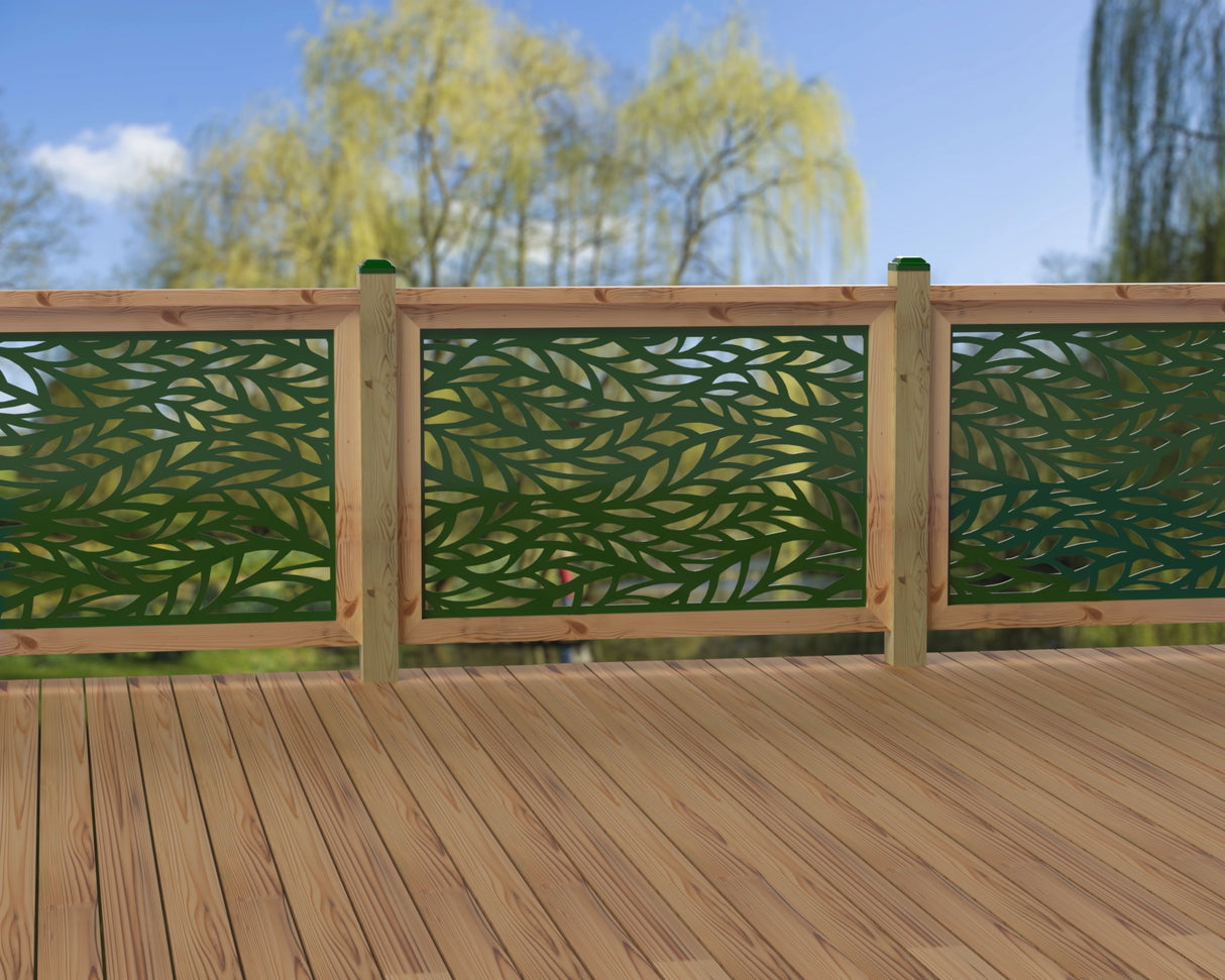 47"x30" - Willow Leaves Fence/Gate Panel Insert - Madison Iron and Wood