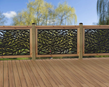 47"x30" - Willow Leaves Fence/Gate Panel Insert - Madison Iron and Wood