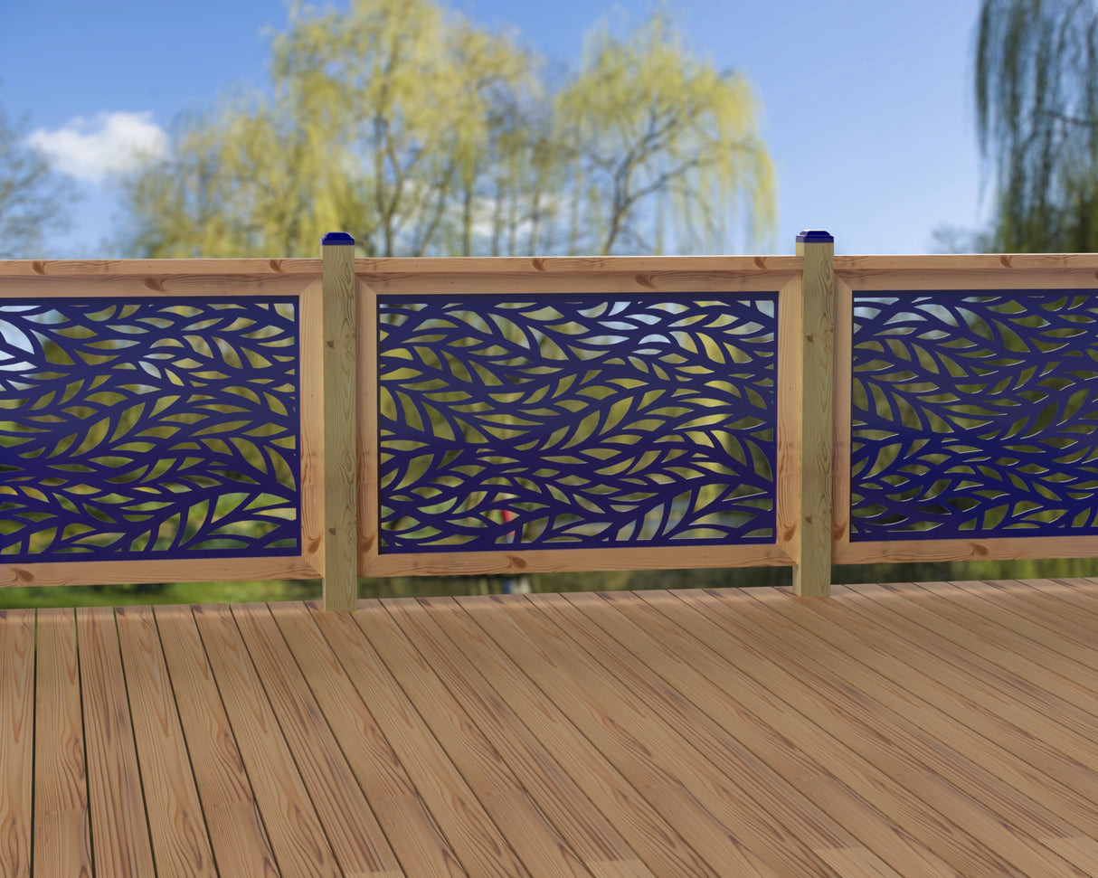 47"x30" - Willow Leaves Fence/Gate Panel Insert - Madison Iron and Wood