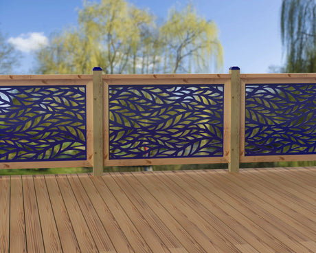 47"x30" - Willow Leaves Fence/Gate Panel Insert - Madison Iron and Wood