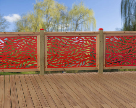 47"x30" - Willow Leaves Fence/Gate Panel Insert - Madison Iron and Wood