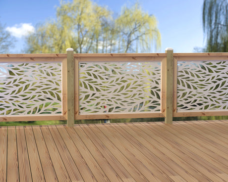 47"x30" - Willow Leaves Fence/Gate Panel Insert - Madison Iron and Wood