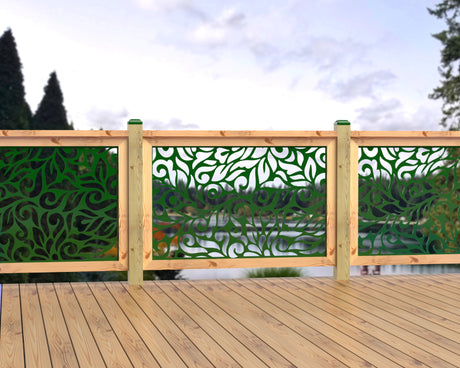 47"x30" - Flowing Leaves Fence/Gate Panel Insert - Madison Iron and Wood