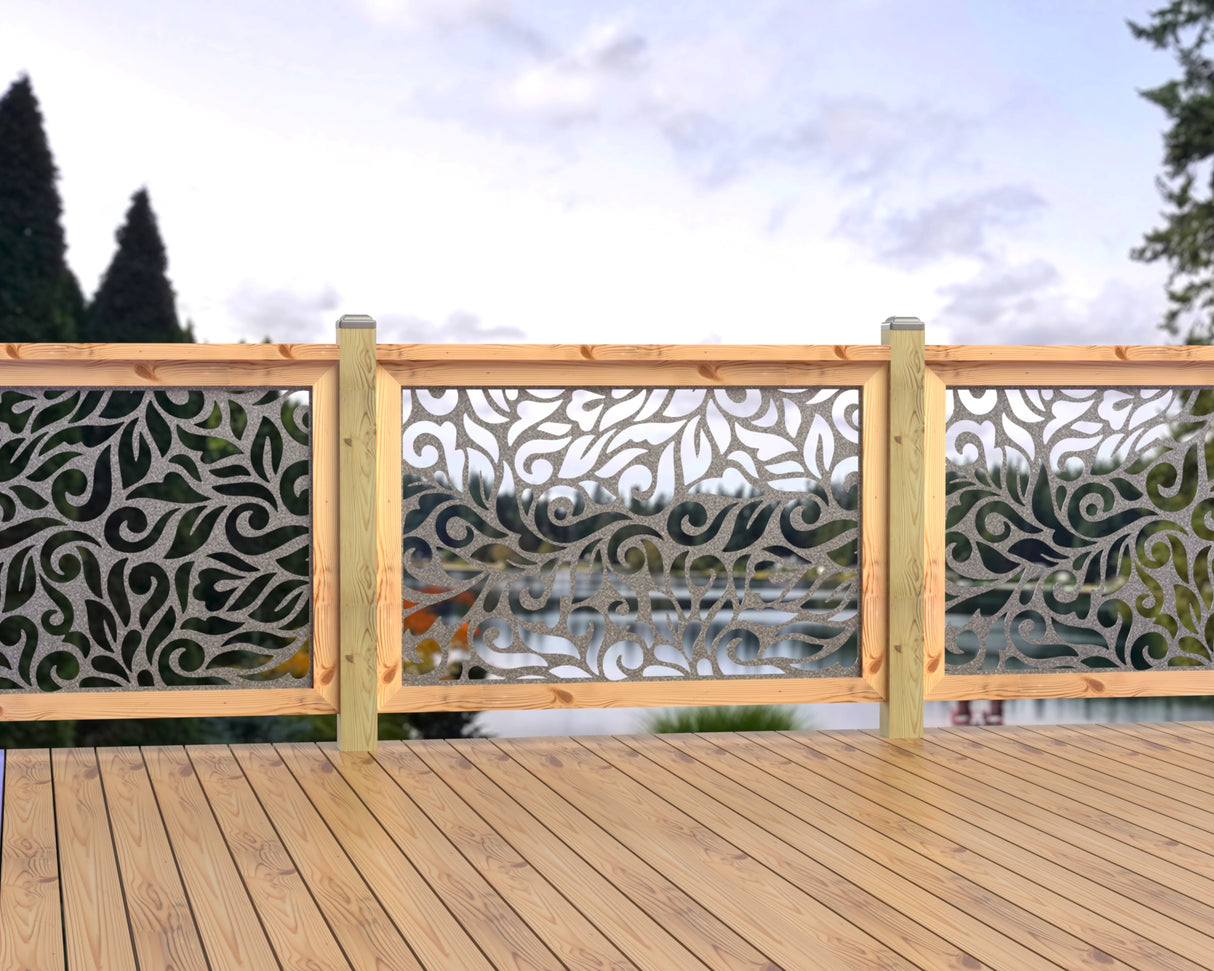 47"x30" - Flowing Leaves Fence/Gate Panel Insert - Madison Iron and Wood