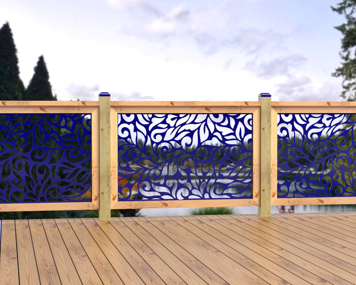 47"x30" - Flowing Leaves Fence/Gate Panel Insert - Madison Iron and Wood