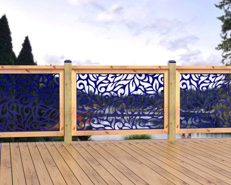 47"x30" - Flowing Leaves Fence/Gate Panel Insert - Madison Iron and Wood