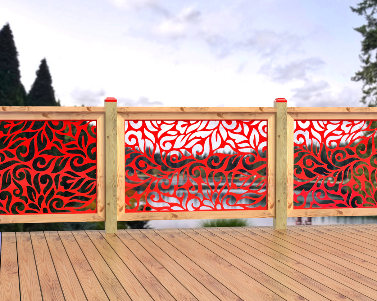 47"x30" - Flowing Leaves Fence/Gate Panel Insert - Madison Iron and Wood