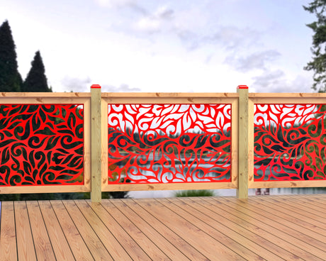 47"x30" - Flowing Leaves Fence/Gate Panel Insert - Madison Iron and Wood