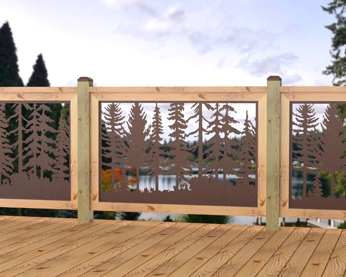 47"x30" - Forest Landscape Fence/Gate Panel Insert - Madison Iron and Wood