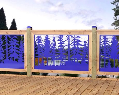 47"x30" - Forest Landscape Fence/Gate Panel Insert - Madison Iron and Wood