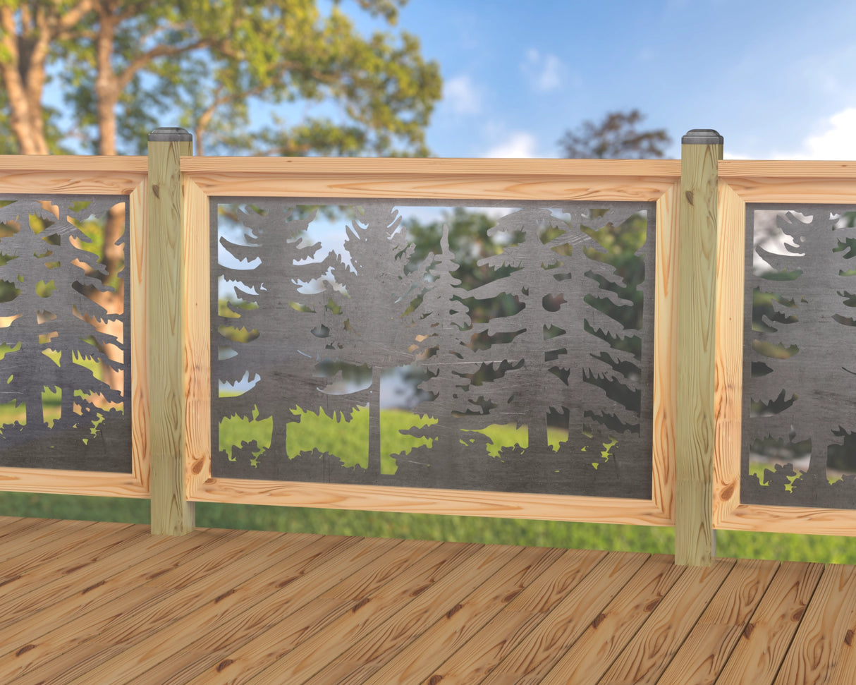 47"x30" - Forest Landscape Fence/Gate Panel Insert - Variation 2 - Madison Iron and Wood