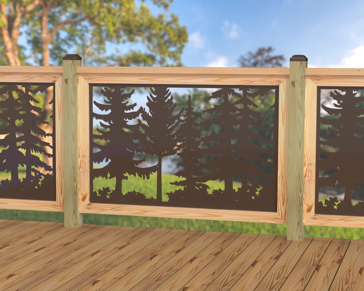 47"x30" - Forest Landscape Fence/Gate Panel Insert - Variation 2 - Madison Iron and Wood