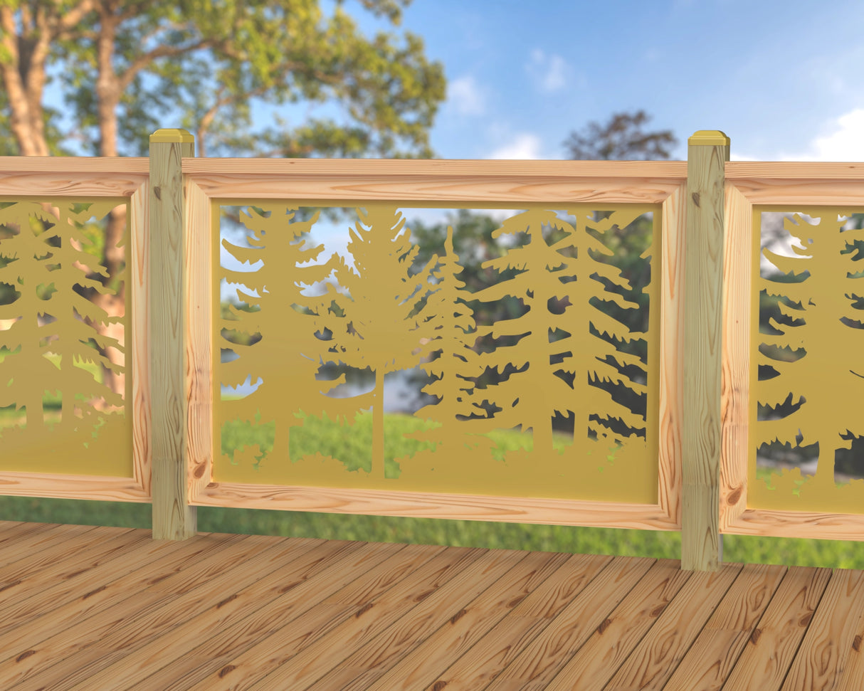 47"x30" - Forest Landscape Fence/Gate Panel Insert - Variation 2 - Madison Iron and Wood