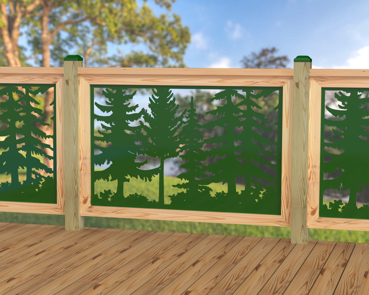 47"x30" - Forest Landscape Fence/Gate Panel Insert - Variation 2 - Madison Iron and Wood