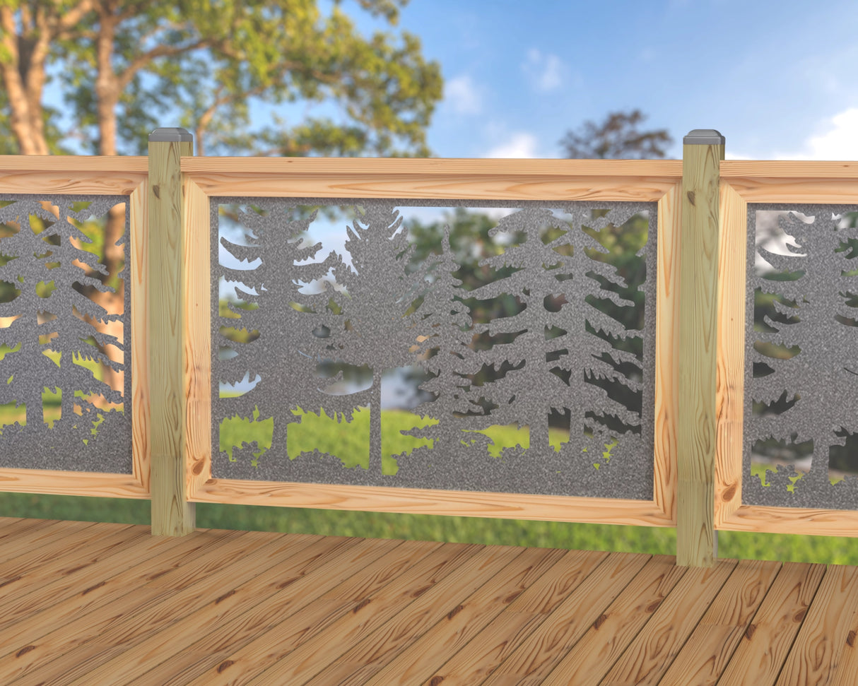 47"x30" - Forest Landscape Fence/Gate Panel Insert - Variation 2 - Madison Iron and Wood