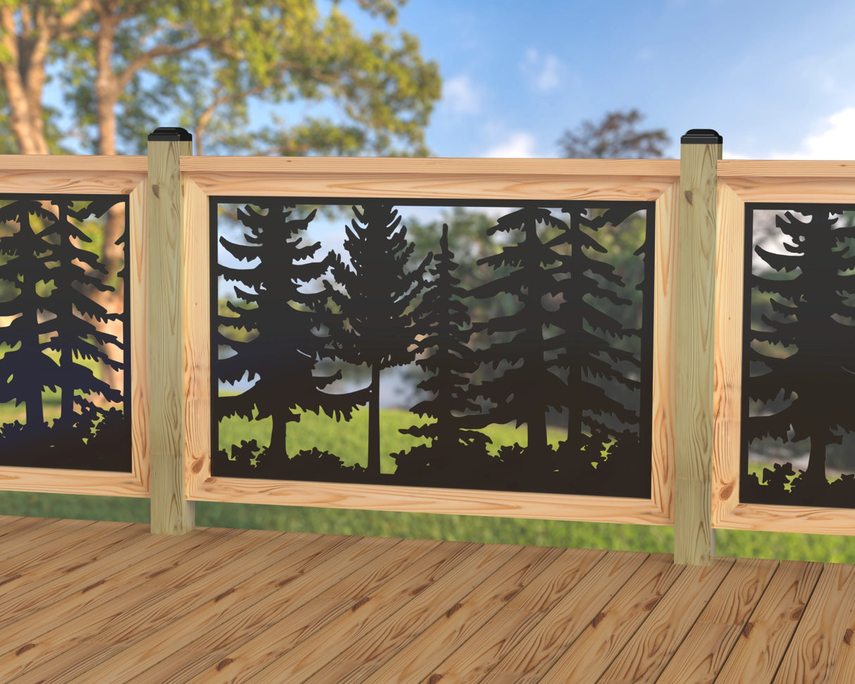 47"x30" - Forest Landscape Fence/Gate Panel Insert - Variation 2 - Madison Iron and Wood