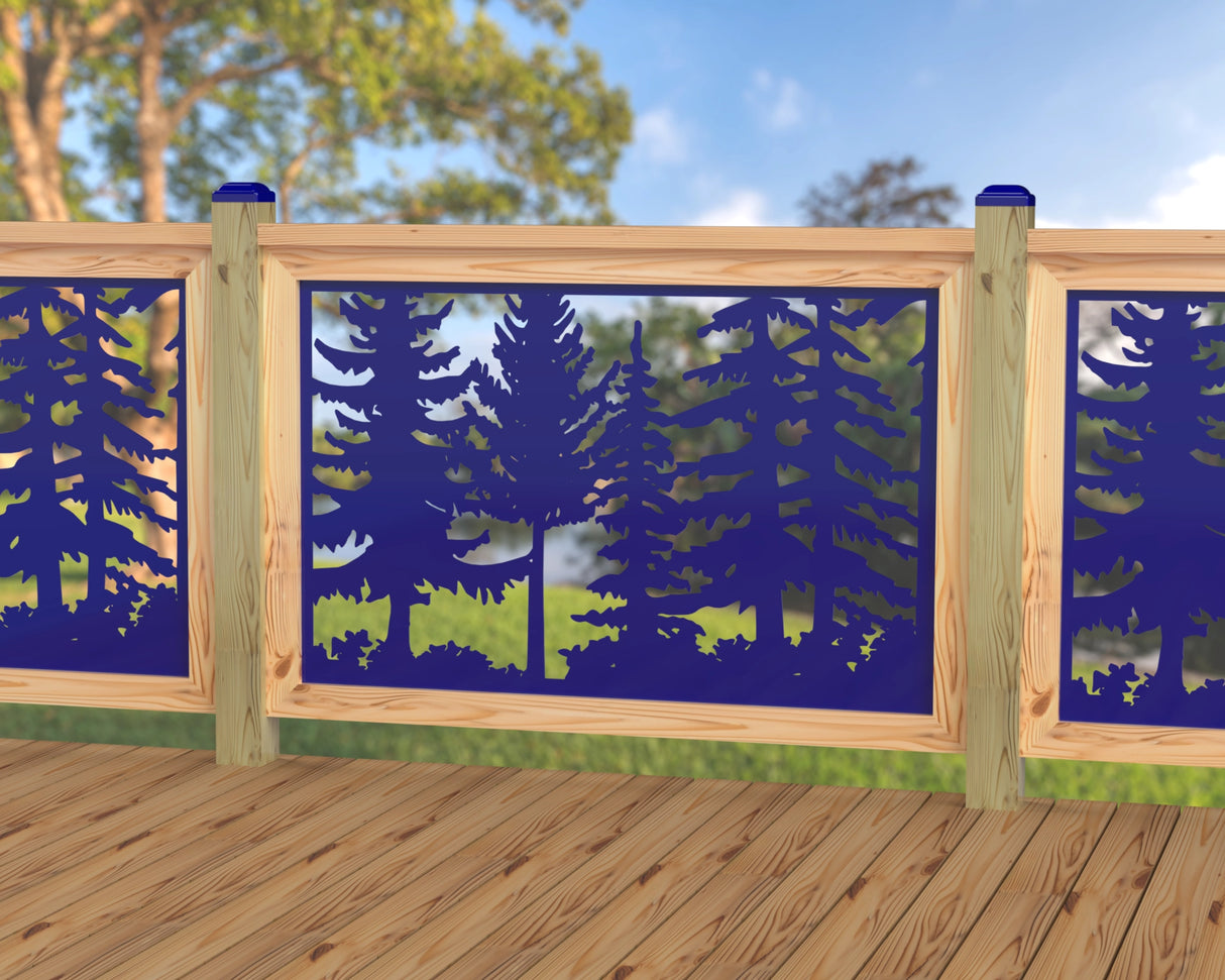 47"x30" - Forest Landscape Fence/Gate Panel Insert - Variation 2 - Madison Iron and Wood