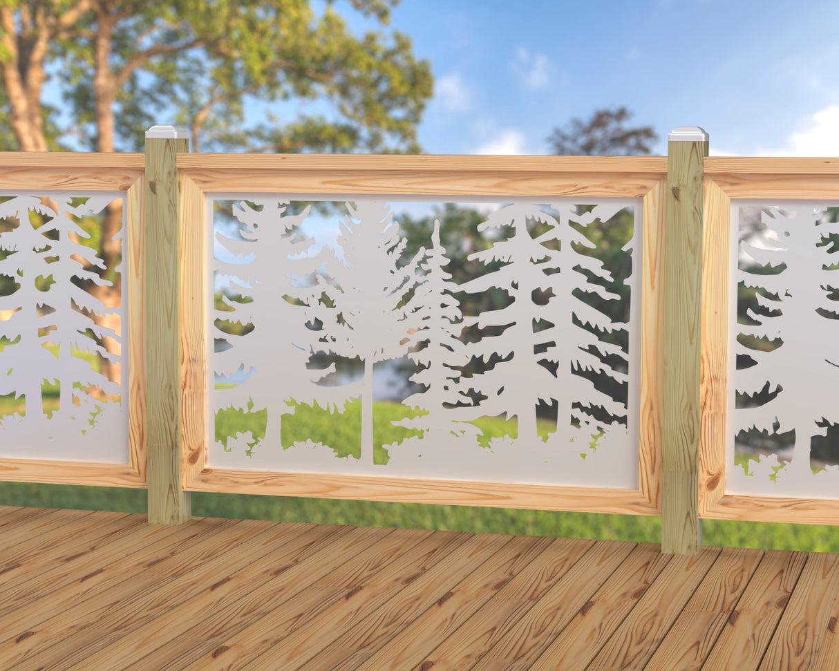 47"x30" - Forest Landscape Fence/Gate Panel Insert - Variation 2 - Madison Iron and Wood