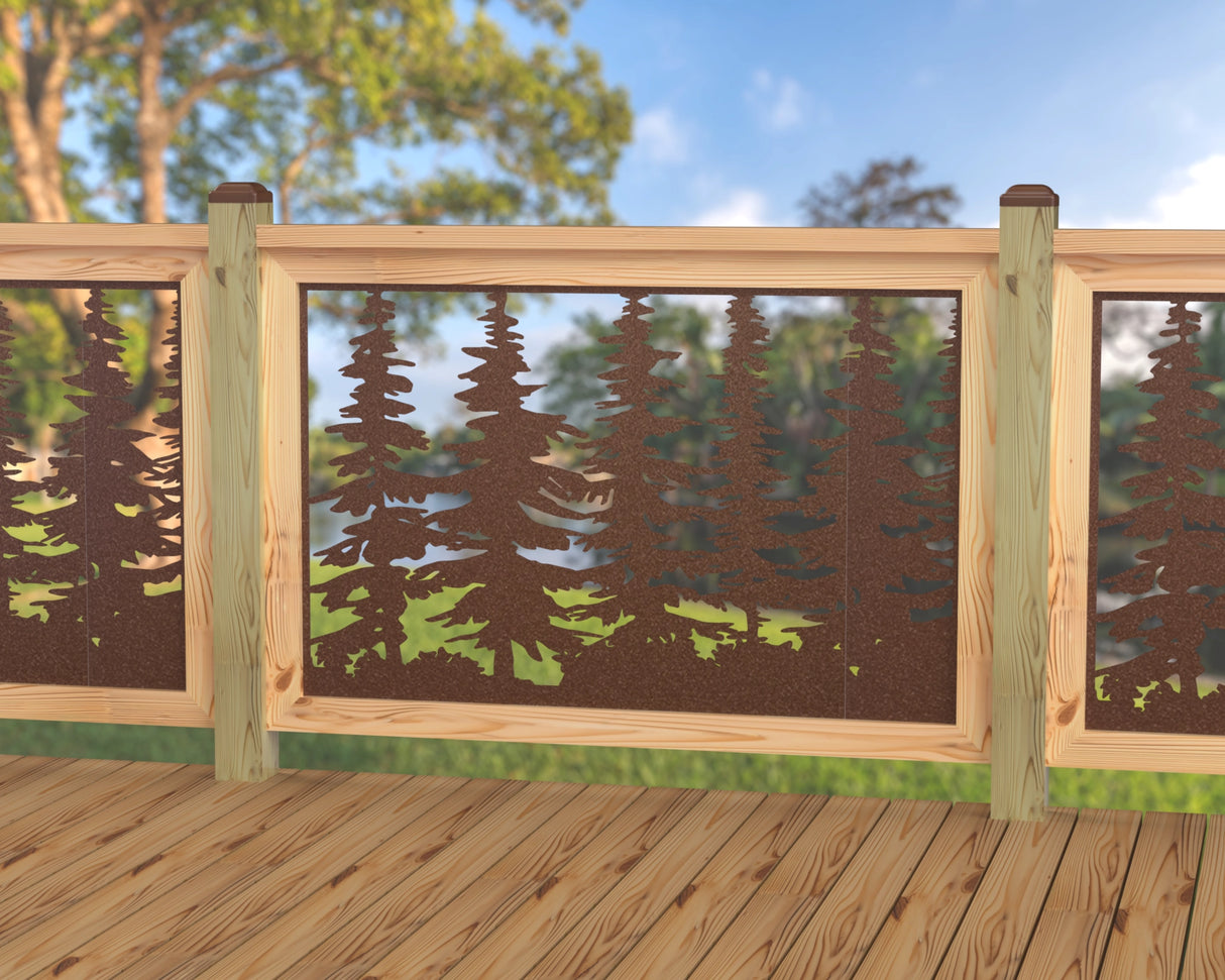 47"x30" - Forest Landscape Fence/Gate Panel Insert - Variation 3 - Madison Iron and Wood