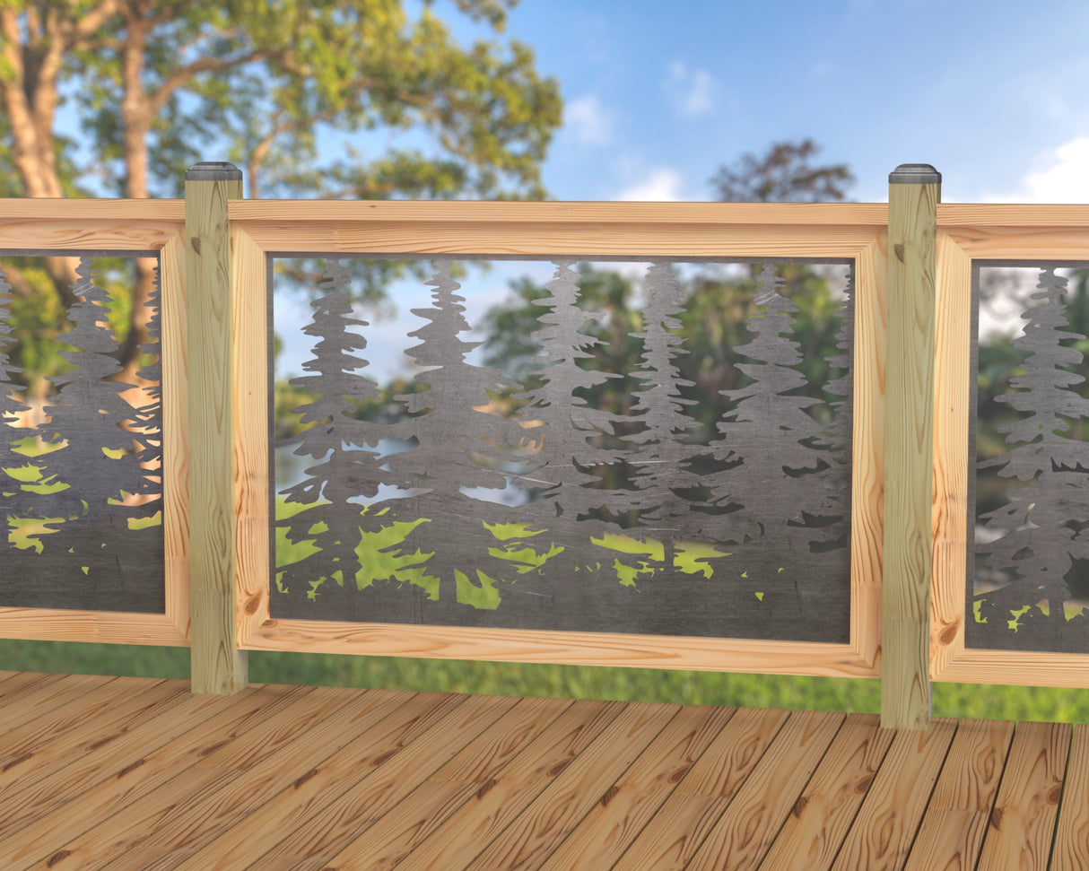 47"x30" - Forest Landscape Fence/Gate Panel Insert - Variation 3 - Madison Iron and Wood