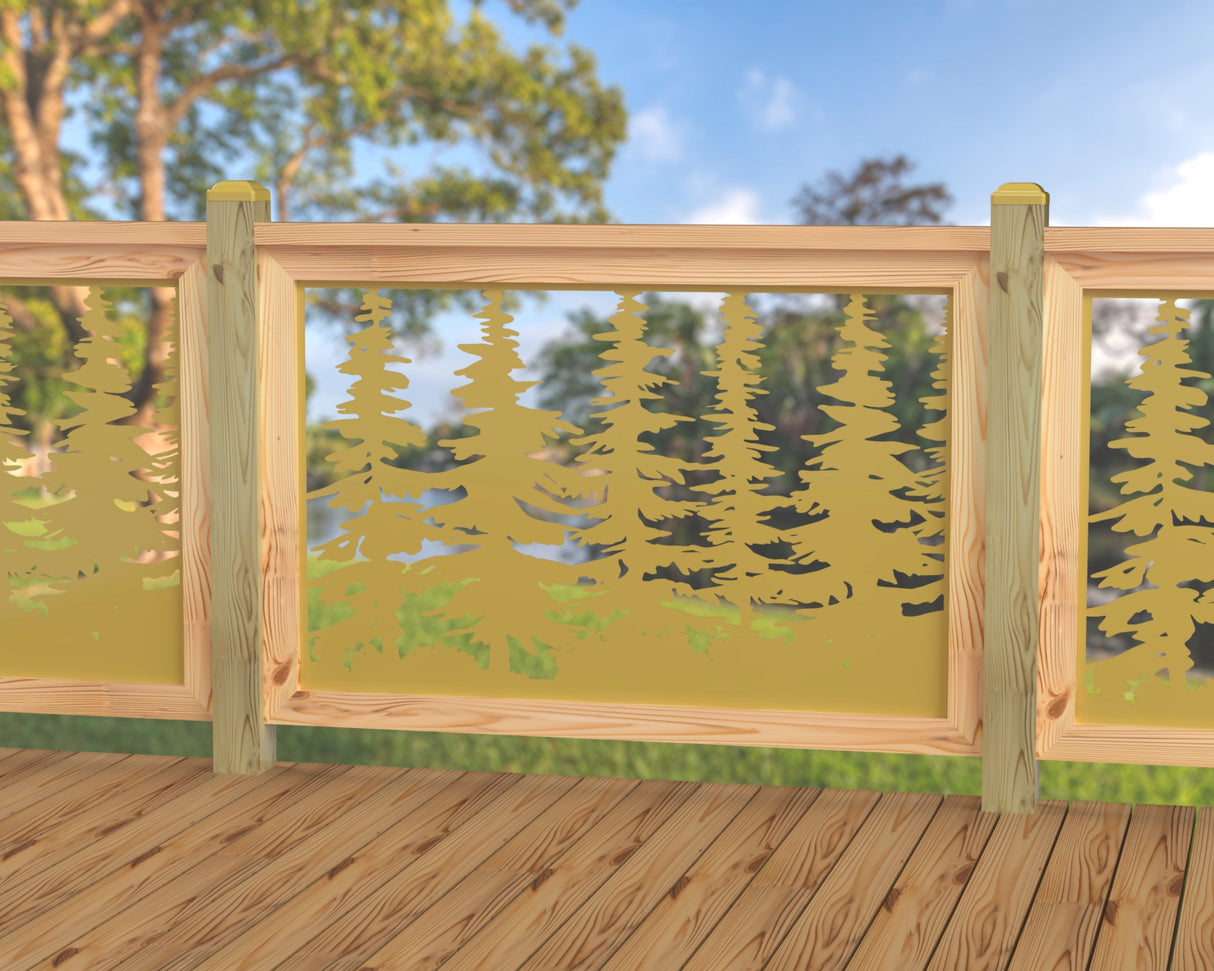 47"x30" - Forest Landscape Fence/Gate Panel Insert - Variation 3 - Madison Iron and Wood