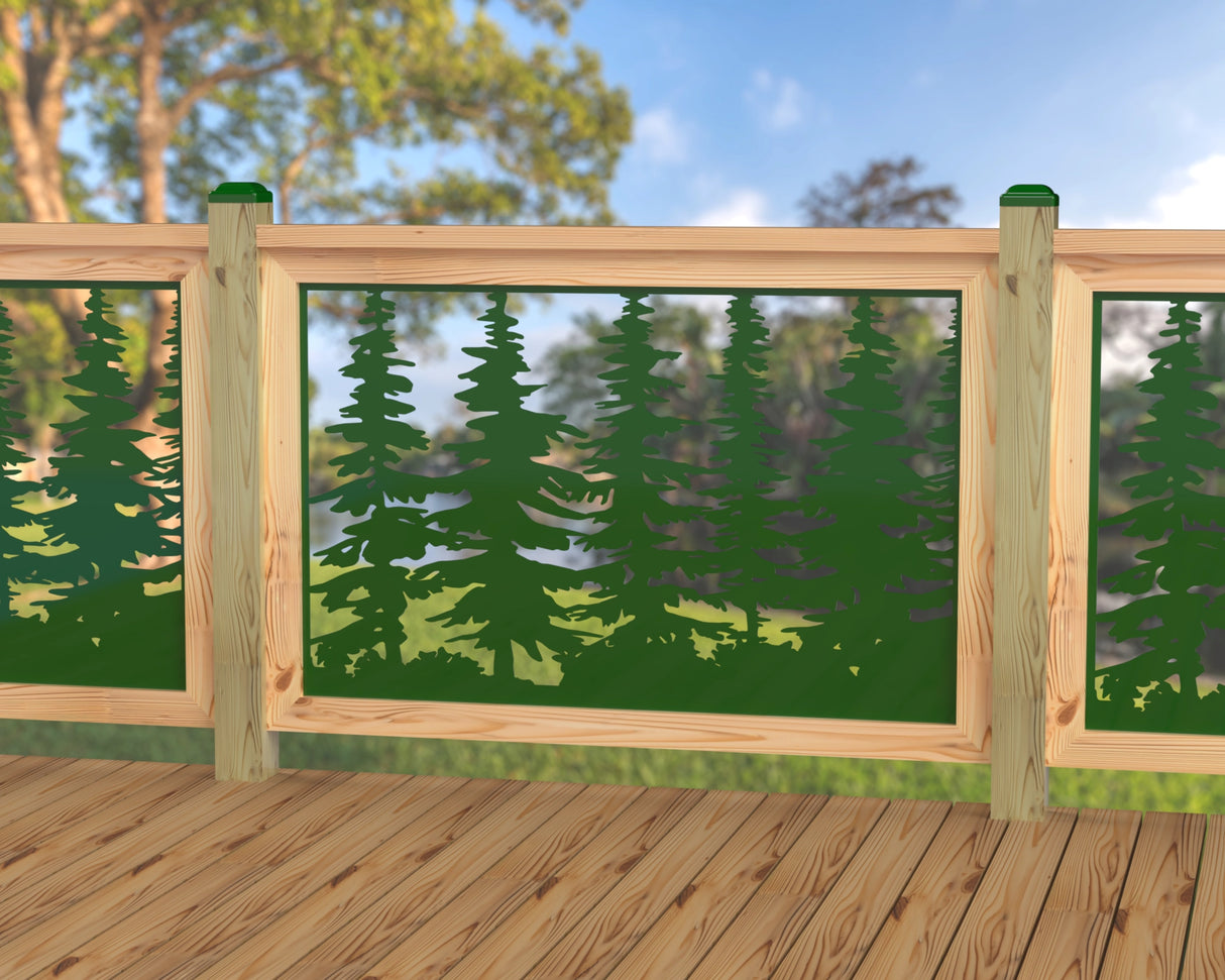 47"x30" - Forest Landscape Fence/Gate Panel Insert - Variation 3 - Madison Iron and Wood