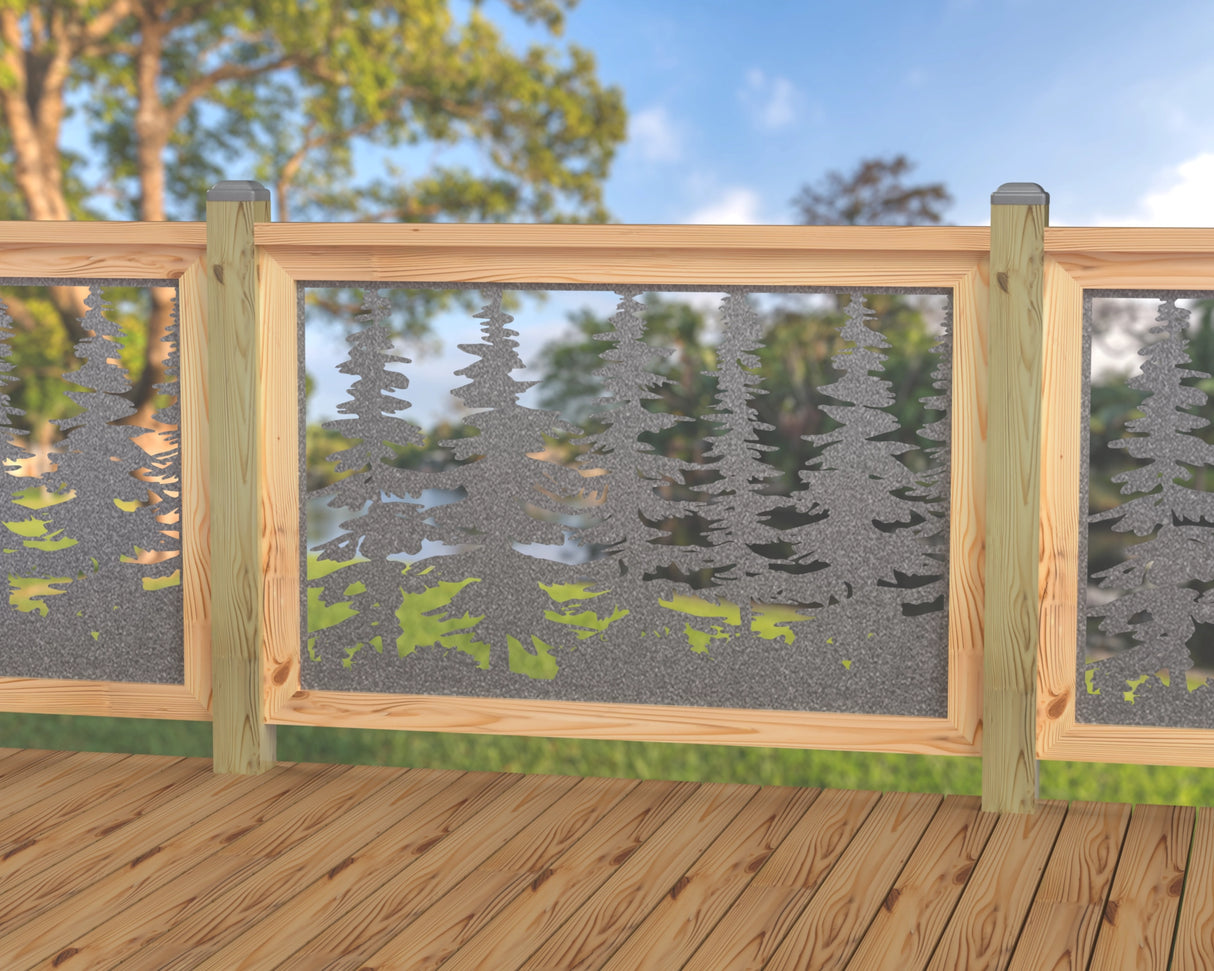 47"x30" - Forest Landscape Fence/Gate Panel Insert - Variation 3 - Madison Iron and Wood