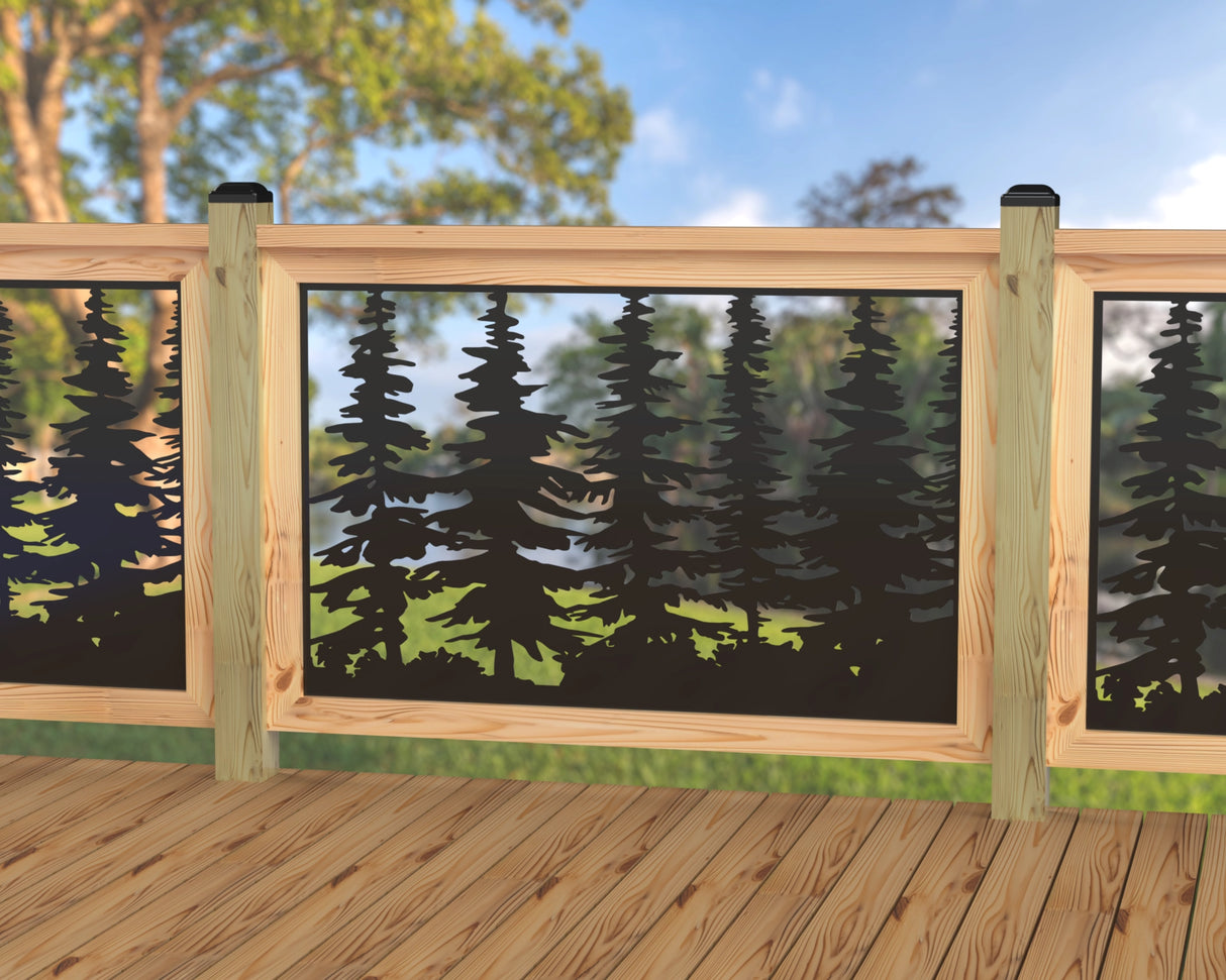 47"x30" - Forest Landscape Fence/Gate Panel Insert - Variation 3 - Madison Iron and Wood