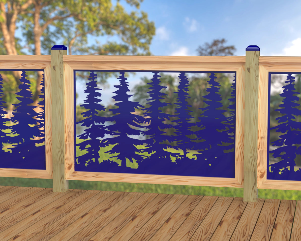 47"x30" - Forest Landscape Fence/Gate Panel Insert - Variation 3 - Madison Iron and Wood