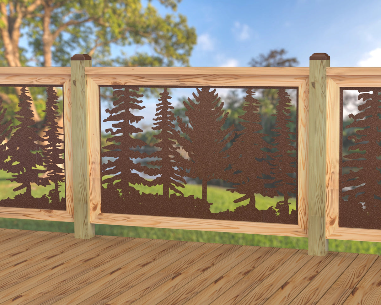 47"x30" - Forest Landscape Fence/Gate Panel Insert - Variation 4 - Madison Iron and Wood