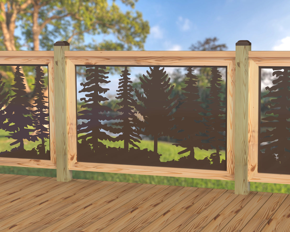 47"x30" - Forest Landscape Fence/Gate Panel Insert - Variation 4 - Madison Iron and Wood