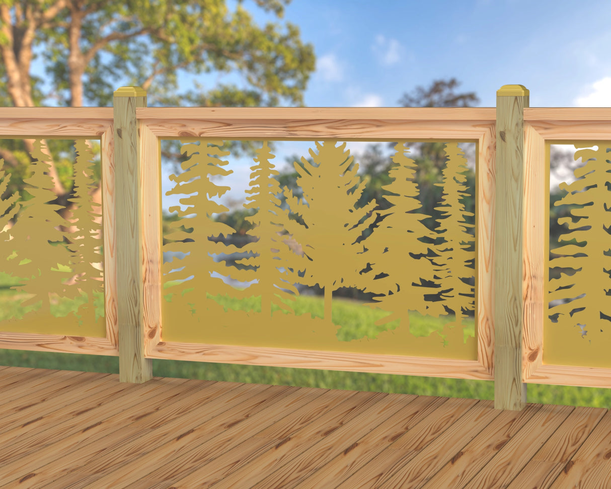 47"x30" - Forest Landscape Fence/Gate Panel Insert - Variation 4 - Madison Iron and Wood