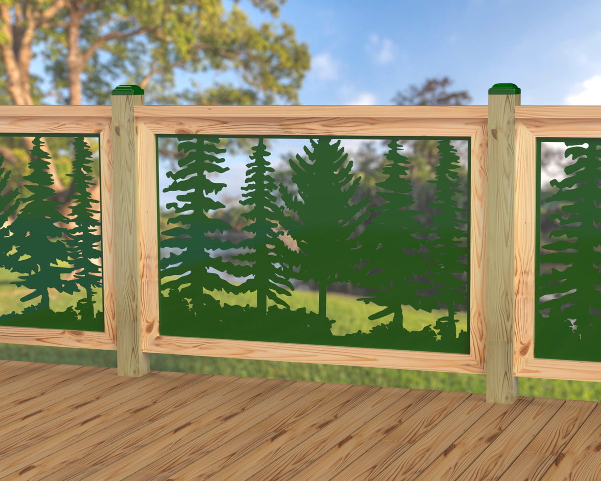 47"x30" - Forest Landscape Fence/Gate Panel Insert - Variation 4 - Madison Iron and Wood