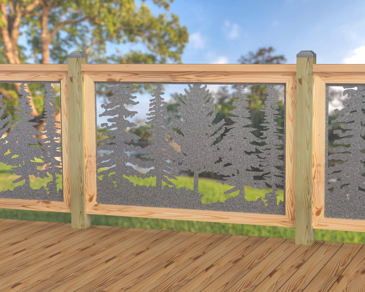 47"x30" - Forest Landscape Fence/Gate Panel Insert - Variation 4 - Madison Iron and Wood