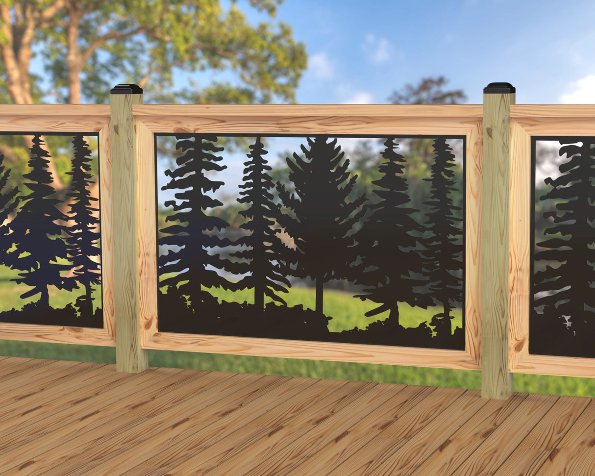 47"x30" - Forest Landscape Fence/Gate Panel Insert - Variation 4 - Madison Iron and Wood