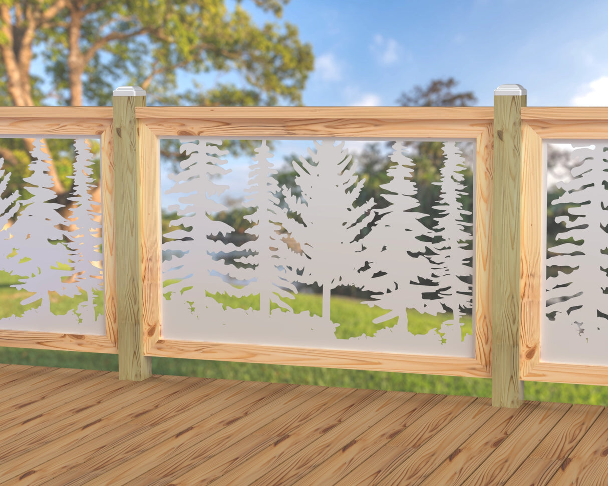 47"x30" - Forest Landscape Fence/Gate Panel Insert - Variation 4 - Madison Iron and Wood