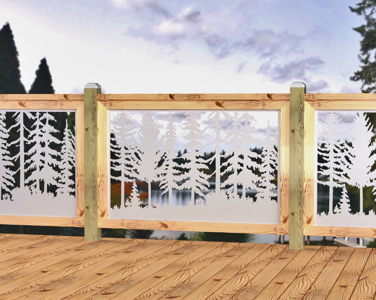 47"x30" - Forest Landscape Fence/Gate Panel Insert - Madison Iron and Wood