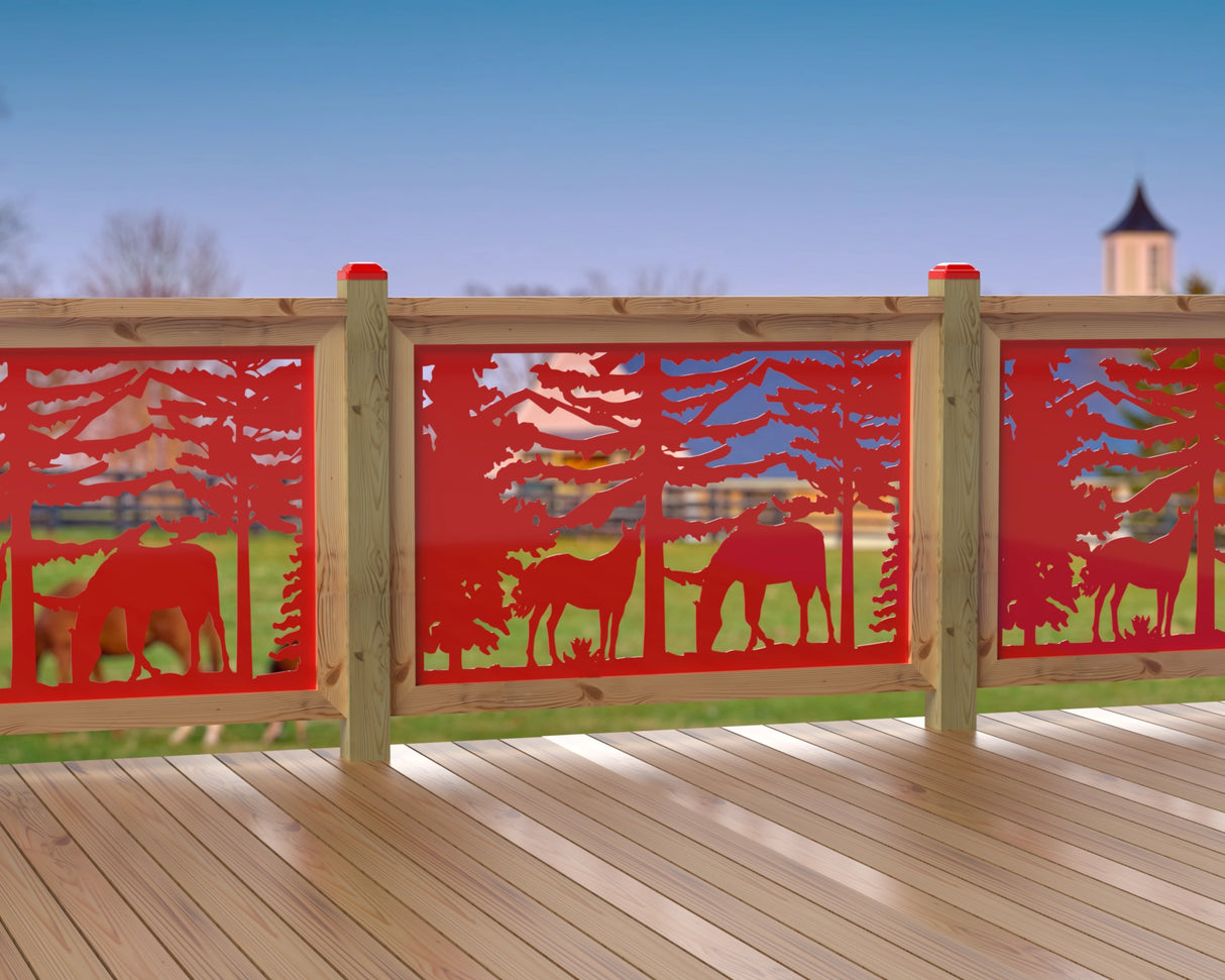 47"x30" - Horses Landscape Fence/Gate Panel Insert - Madison Iron and Wood