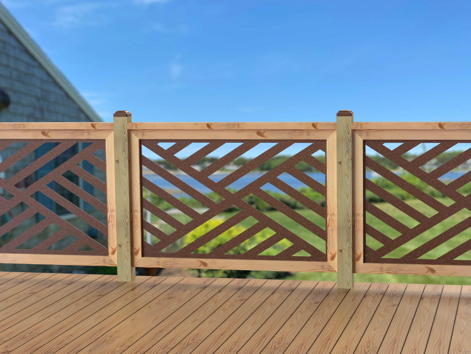 47"x30" - Modern Design Fence/Gate Panel Insert - Madison Iron and Wood