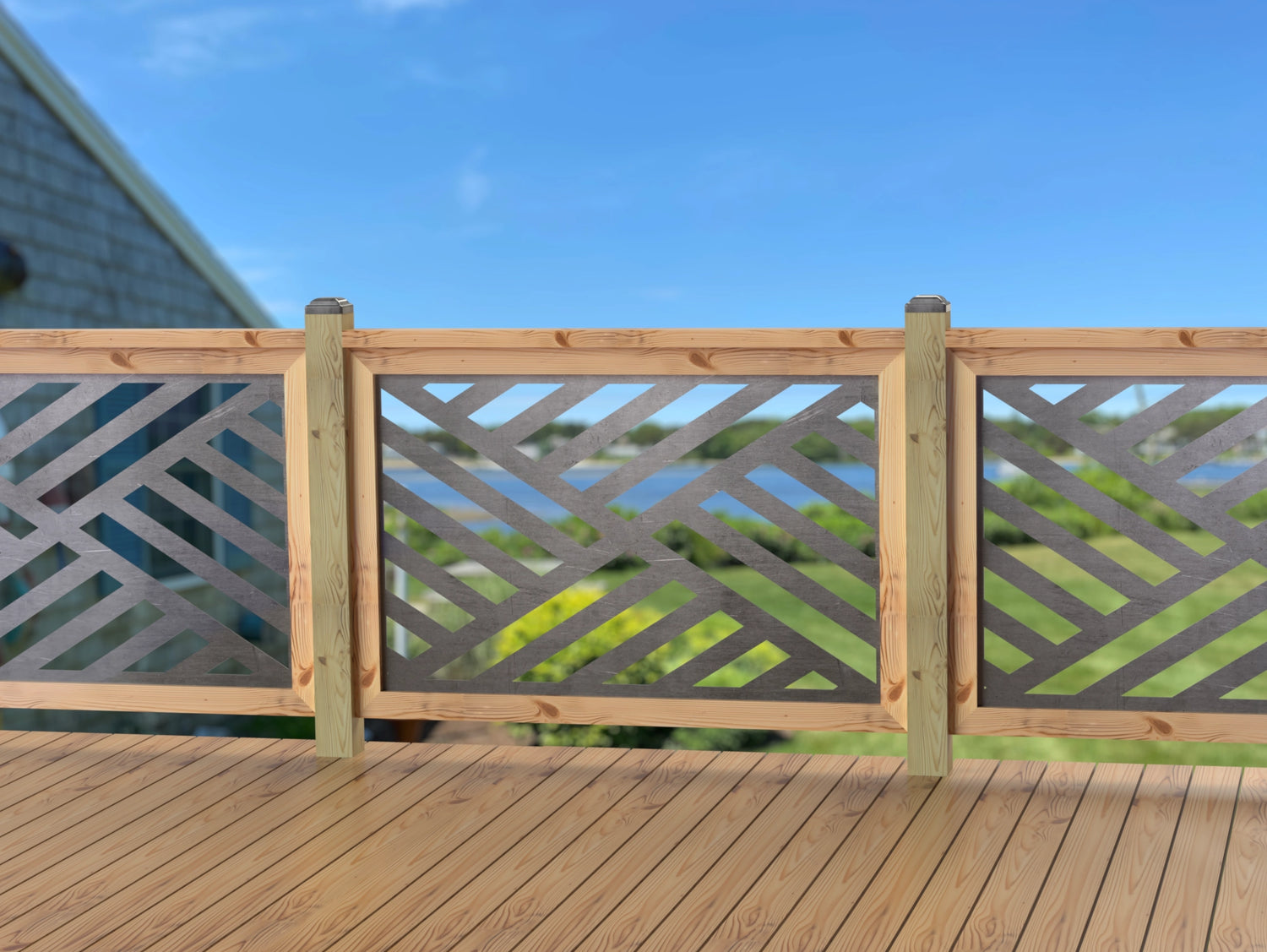 47"x30" - Modern Design Fence/Gate Panel Insert - Madison Iron and Wood