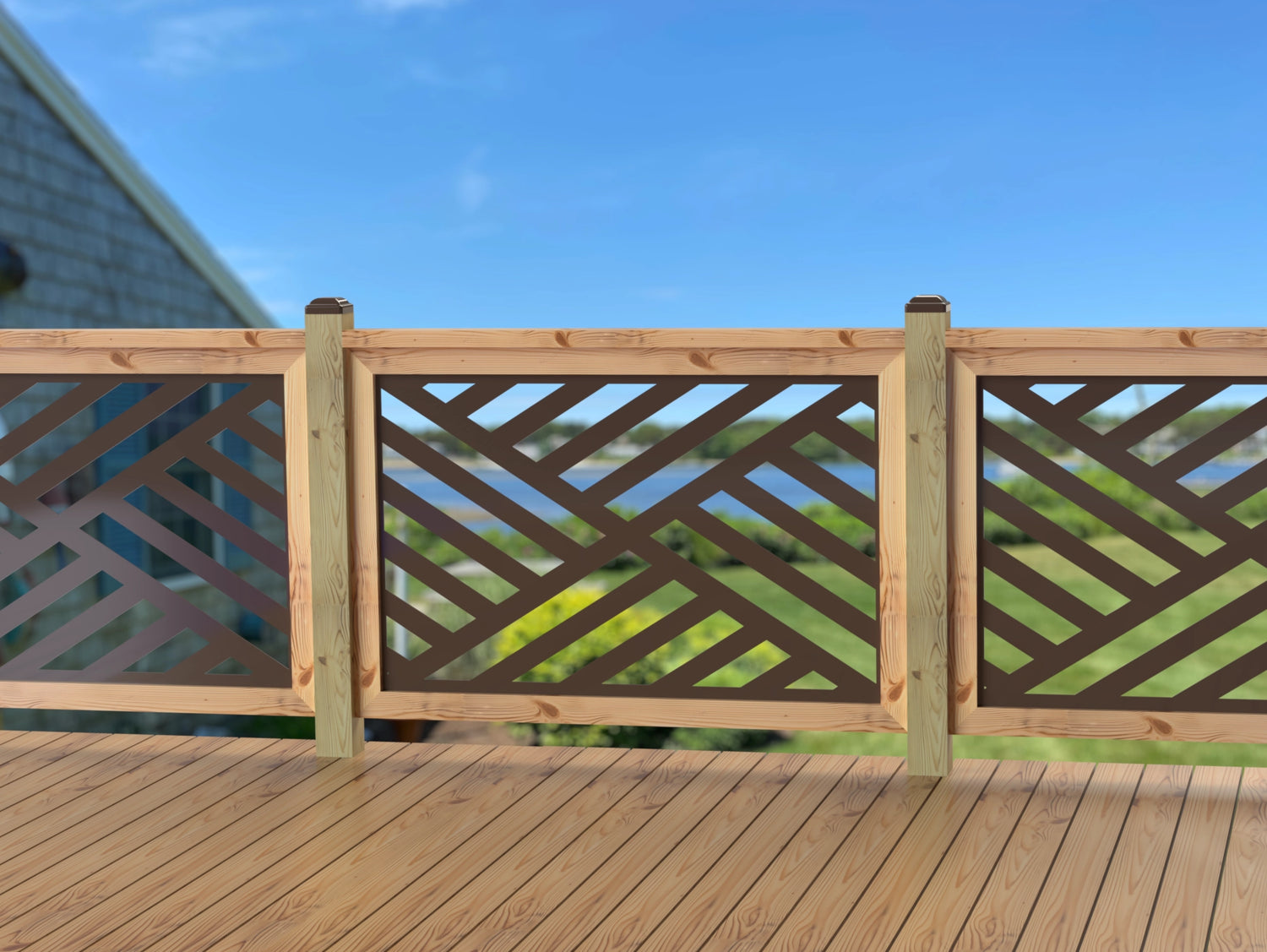 47"x30" - Modern Design Fence/Gate Panel Insert - Madison Iron and Wood