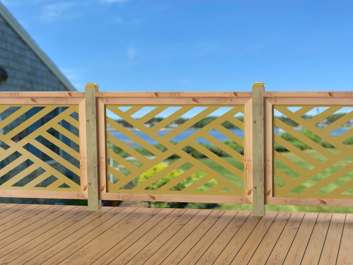 47"x30" - Modern Design Fence/Gate Panel Insert - Madison Iron and Wood