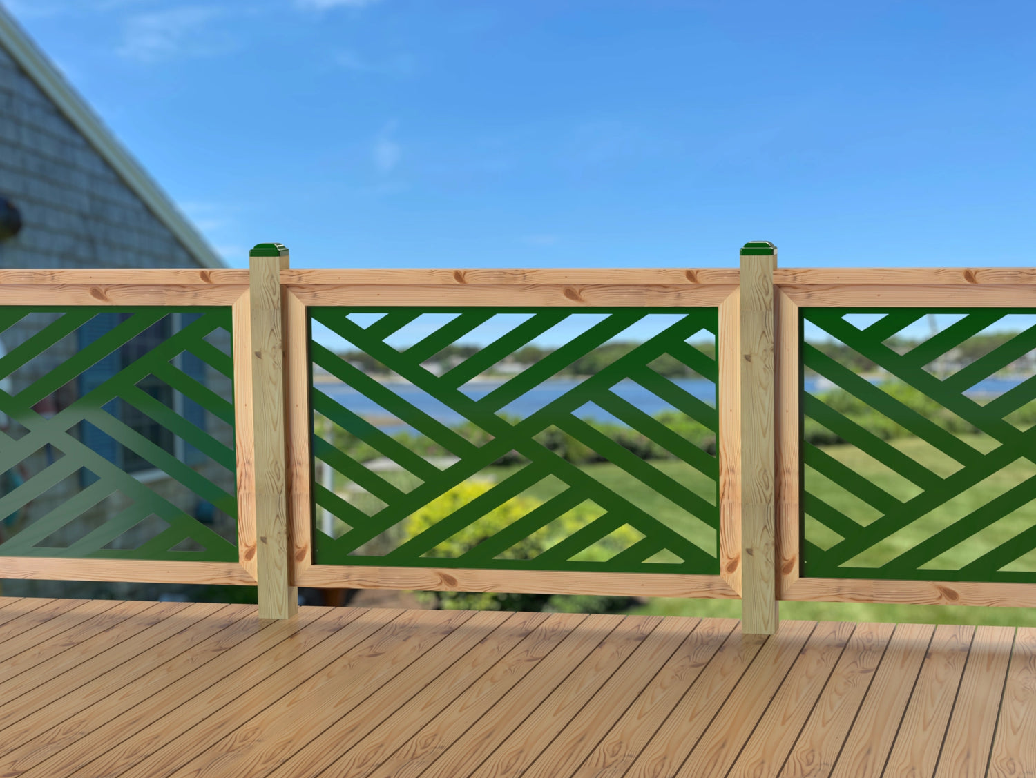 47"x30" - Modern Design Fence/Gate Panel Insert - Madison Iron and Wood