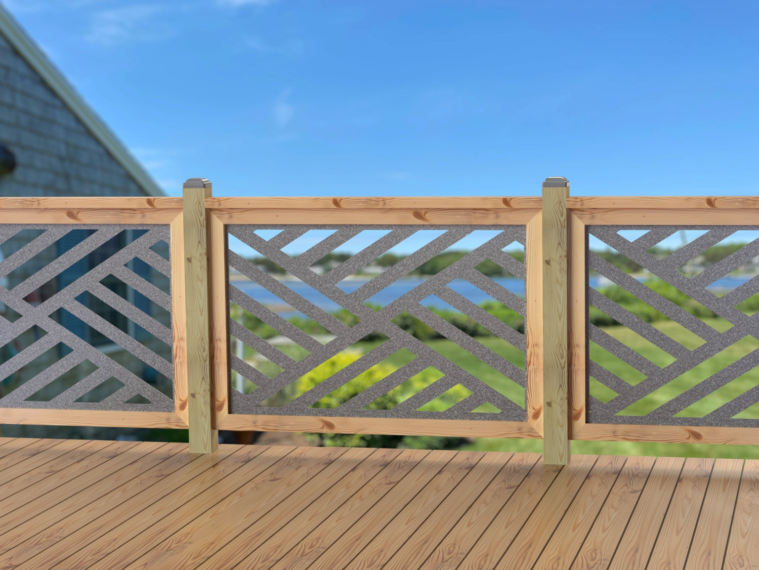 47"x30" - Modern Design Fence/Gate Panel Insert - Madison Iron and Wood