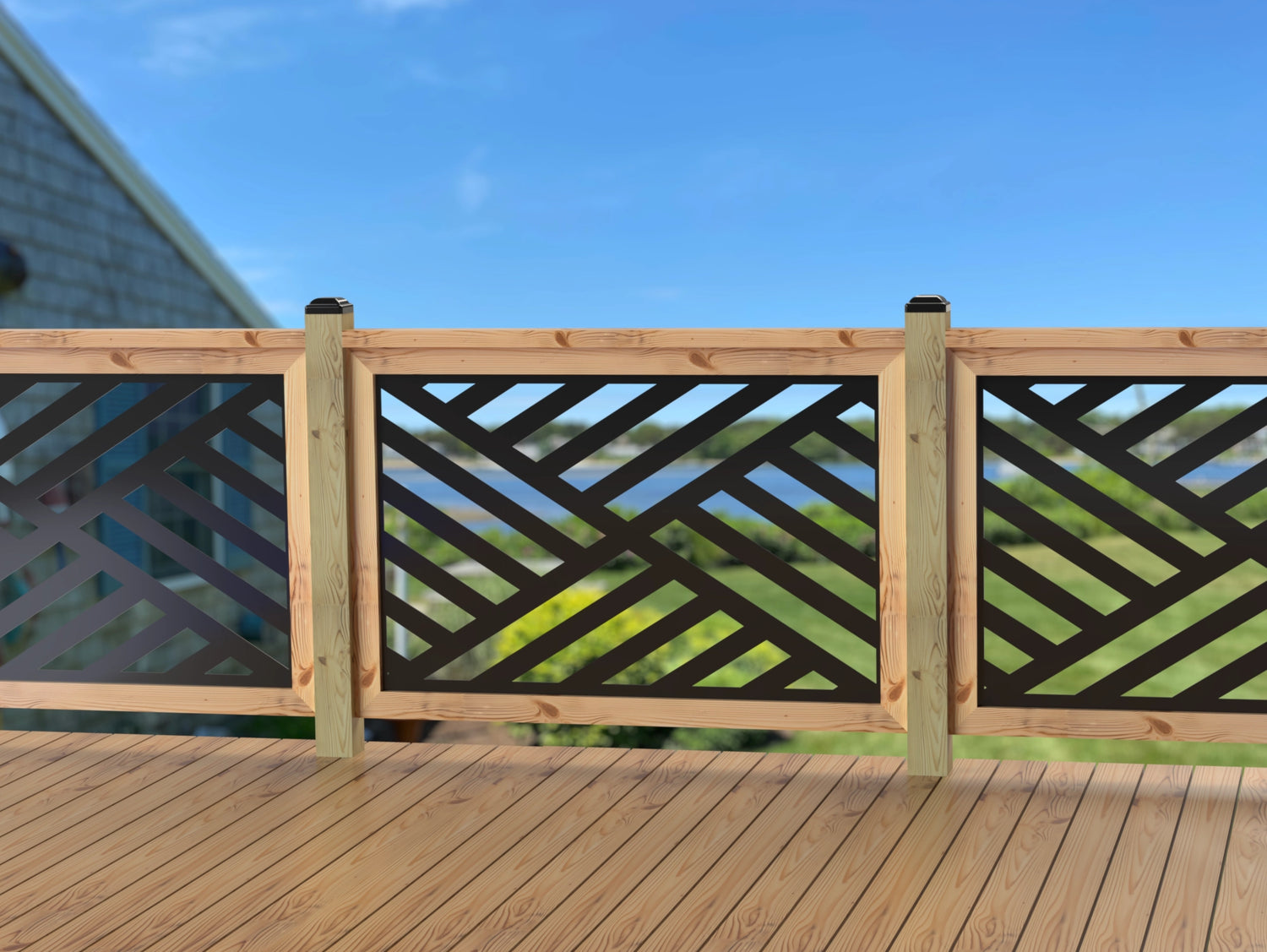 47"x30" - Modern Design Fence/Gate Panel Insert - Madison Iron and Wood