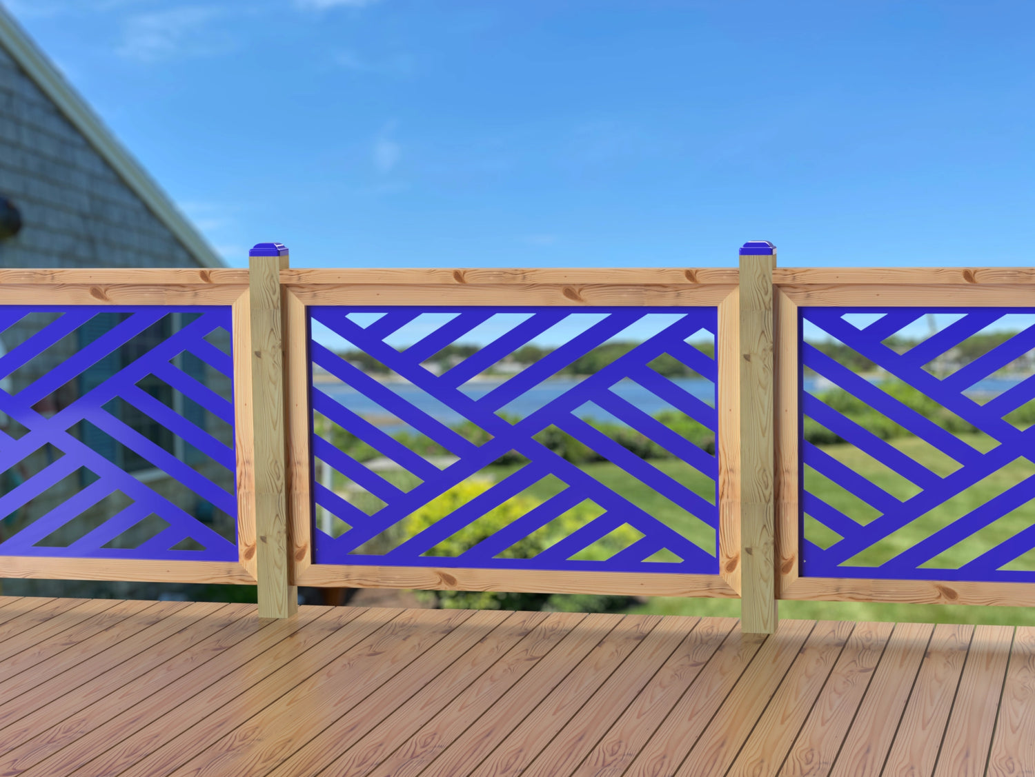 47"x30" - Modern Design Fence/Gate Panel Insert - Madison Iron and Wood