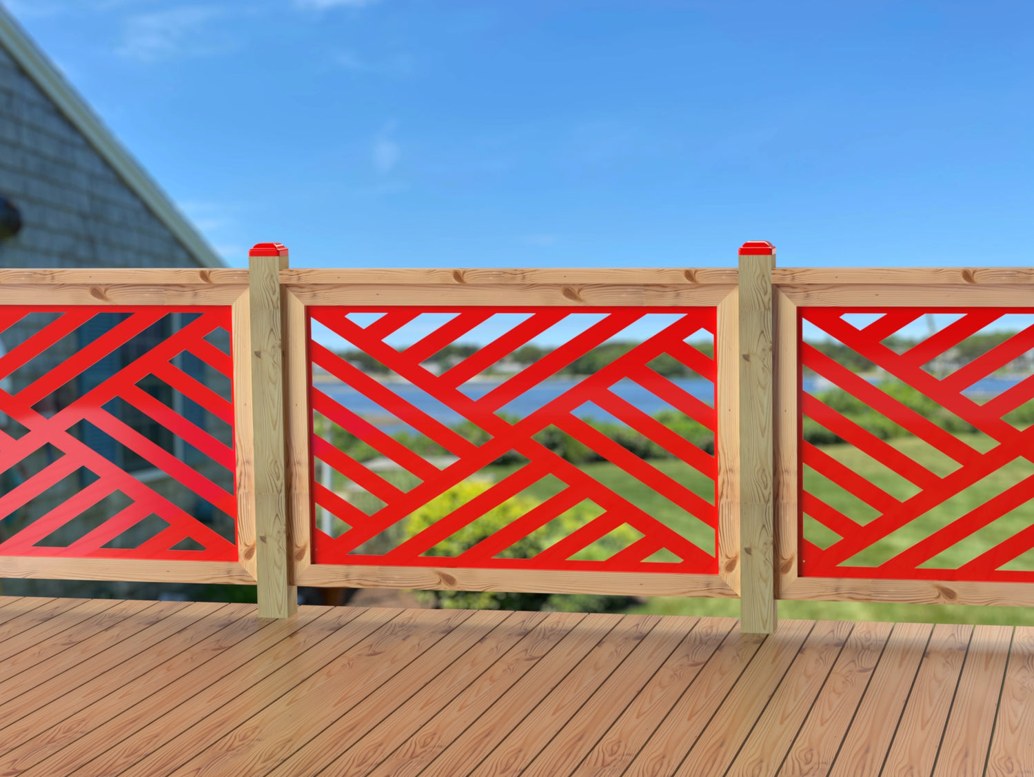 47"x30" - Modern Design Fence/Gate Panel Insert - Madison Iron and Wood