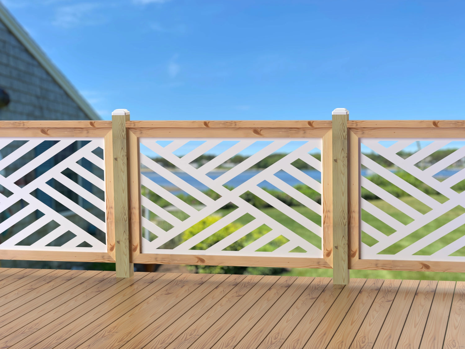 47"x30" - Modern Design Fence/Gate Panel Insert - Madison Iron and Wood